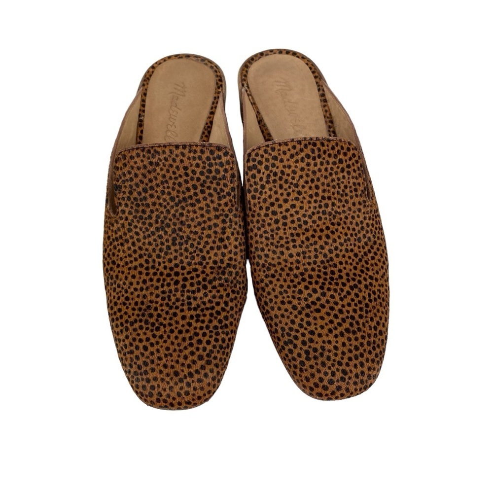 Madewell The Willa Loafer Spotted Calf Hair Slip On Mules Size 7 Brown Black - Picture 4 of 10